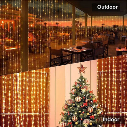 LED Curtain Fairy Lights 8 Lighting Modes Christmas Decoration