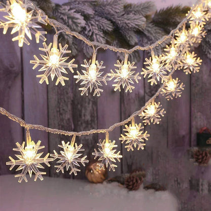 5M/10M LED Snowflake Christmas Garland Fairy Lights