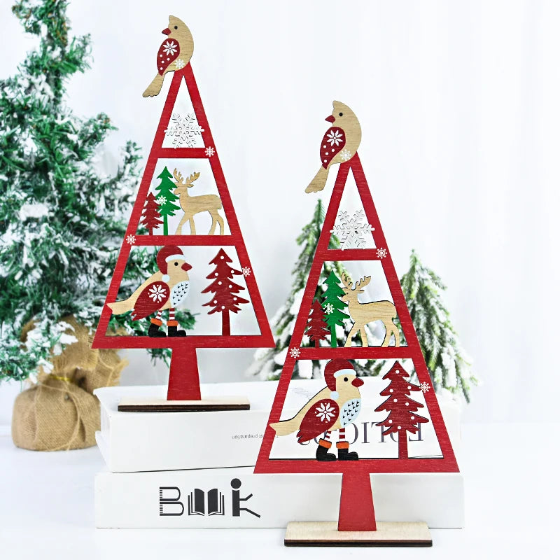 1PC Mini Wooden Christmas Tree Shape Tabletop