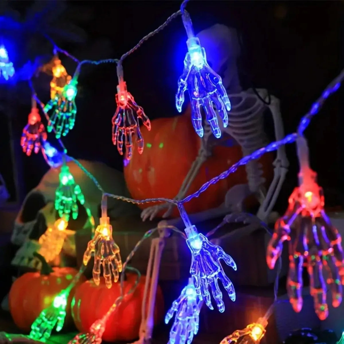 1PC 3M 20LED Halloween Spooky Skeleton Hand