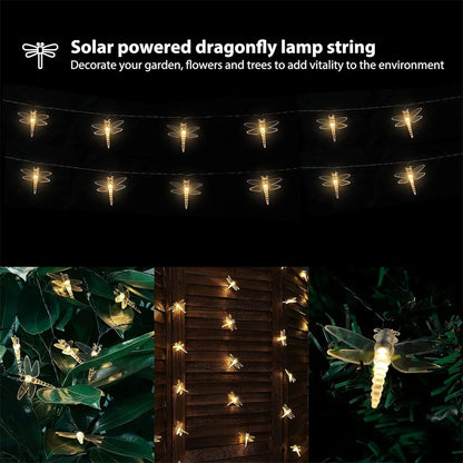 Solar String Lights - Dragonfly Lights for Patio Garden Yard