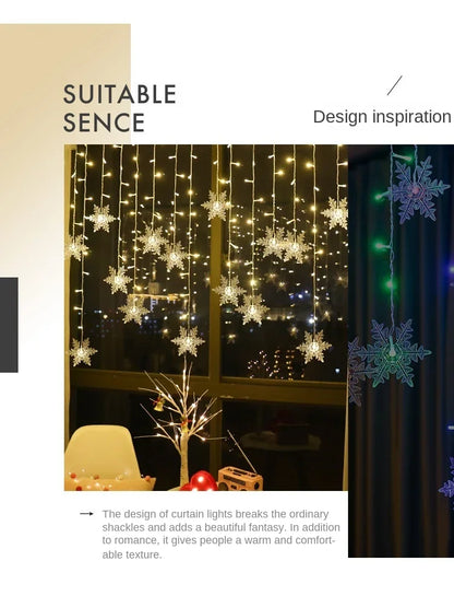 Led Snowflake Curtain Garland