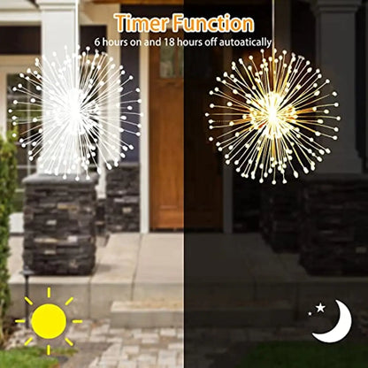 LED Firework Outdoor Hanging Lights 4Pack Battery Operated