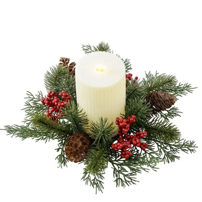 Artificial Flower Candle Wreath 25cm