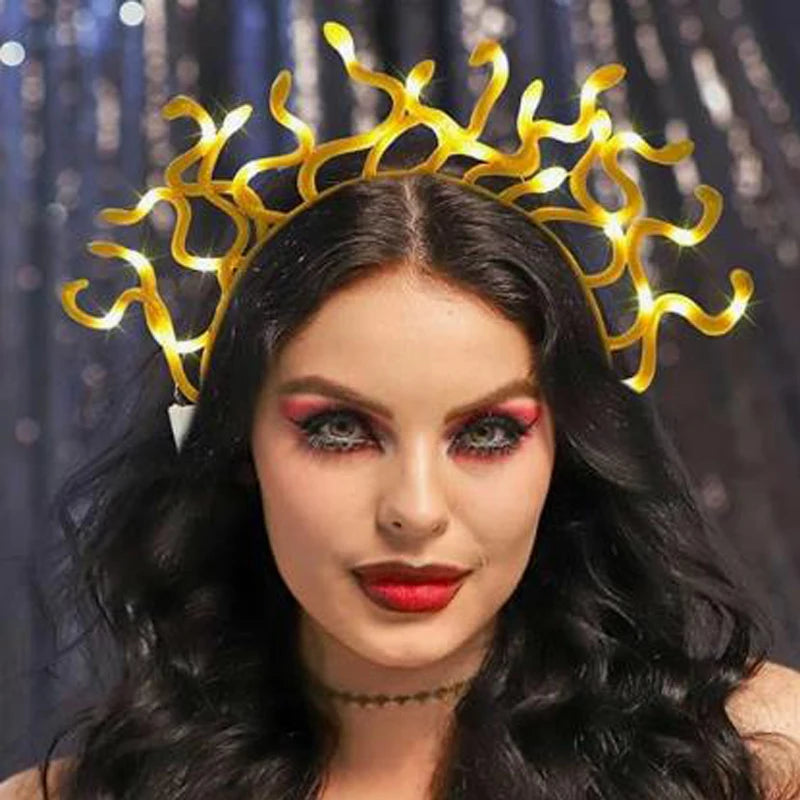 Light Up Snake Headband LED Medusa