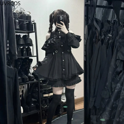 Japanese Gothic Y2k Lolita Style Bow Dress