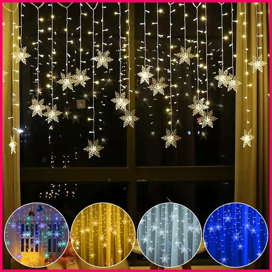 Led Snowflake Curtain Garland