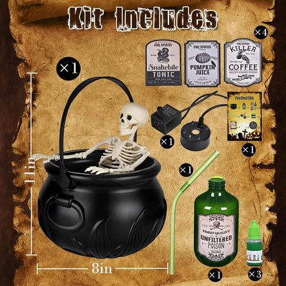Hocus Pocus Witch Cauldron with LED Light & Fog Mist