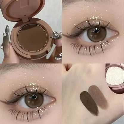 3 Warna Cute Nude Glitter Eyeshadow Palette