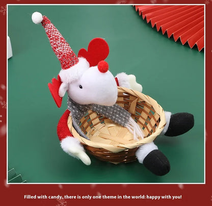 New Christmas Doll Bamboo Basket Pendant