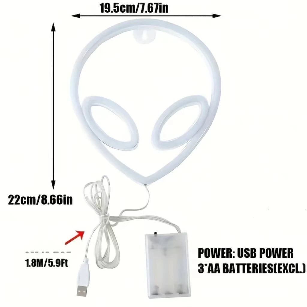 Halloween Bat Spirit LED Neon Wall Decor - USB or Battery Powered