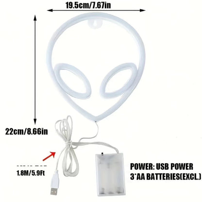 Halloween Bat Spirit LED Neon Wall Decor - USB or Battery Powered