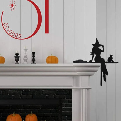 Black Cat Witch Acrylic Corner Sign