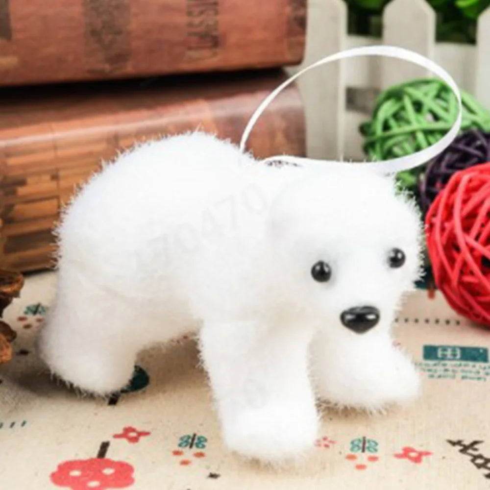 1pcs White Bear Pendants Christmas Tree Ornaments