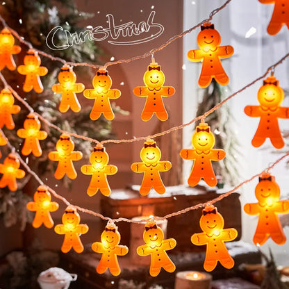 Gingerbread Man String Lights Christmas Decorations