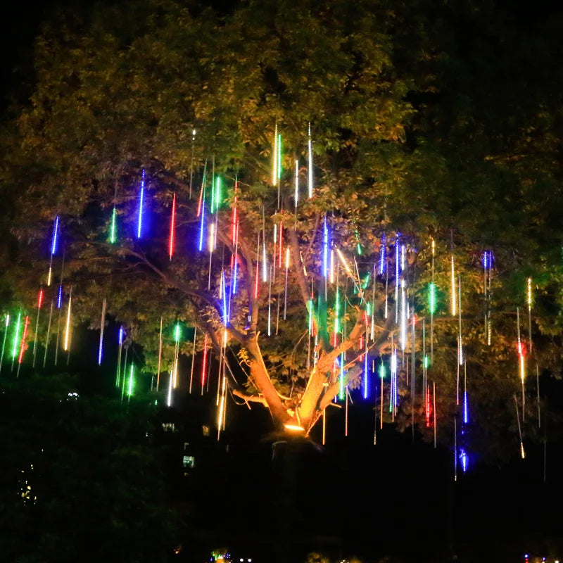 Solar Meteor Shower LED String Lights