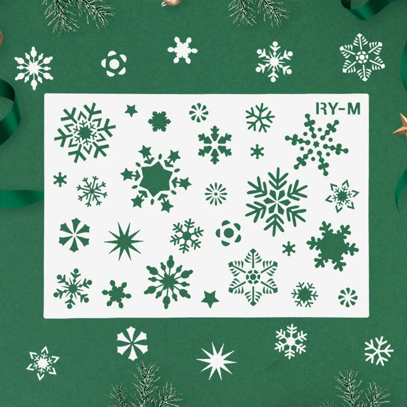 6 different snowflake stencils