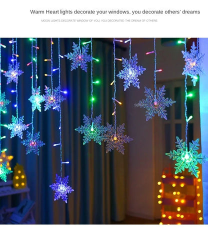 Led Snowflake Curtain Garland