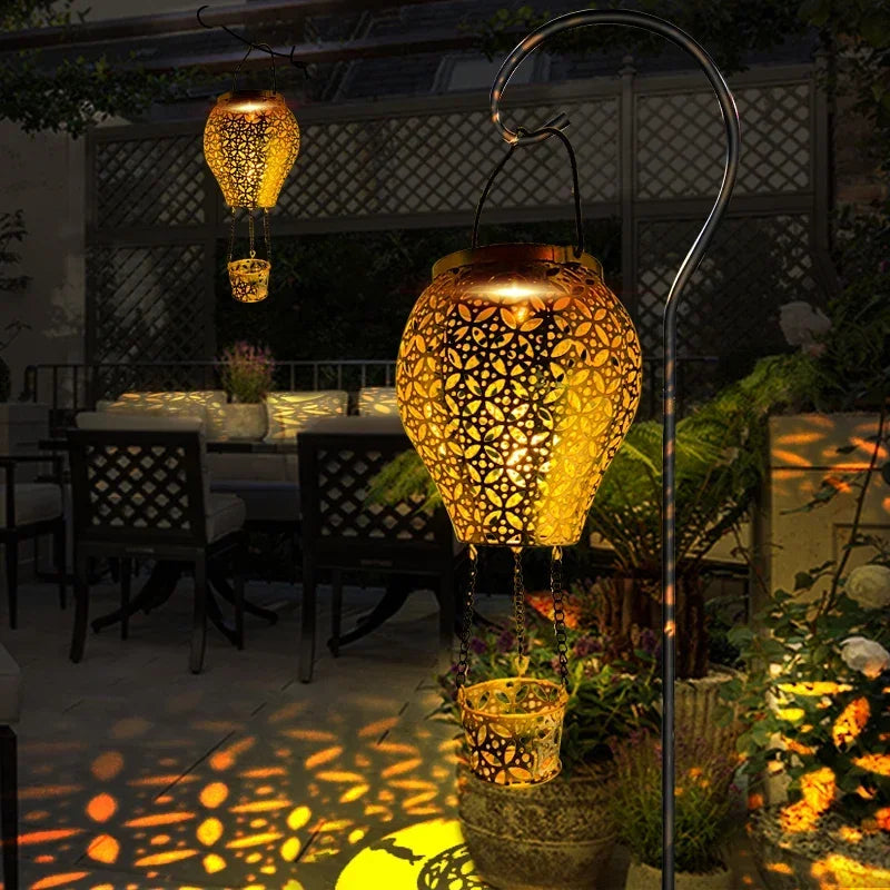 Hot Air Balloon Garden Landscape - Solar Light