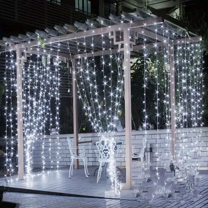 Solar Curtain Garland Led Lights