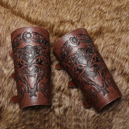 Medieval PU Leather Gauntlet Wristband