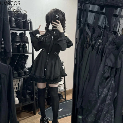 Japanese Gothic Y2k Lolita Style Bow Dress