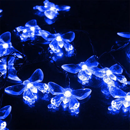 20/30/50/100 LED Light 8 Mode Crystal Butterfly Solar String Lights