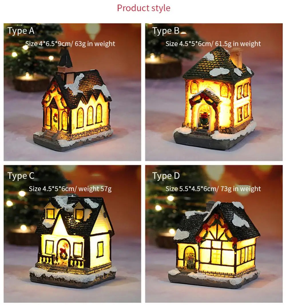 Christmas LED Light Wooden House Luminous Cabin