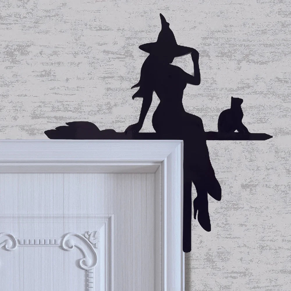 Black Cat Witch Acrylic Corner Sign