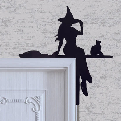 Black Cat Witch Acrylic Corner Sign