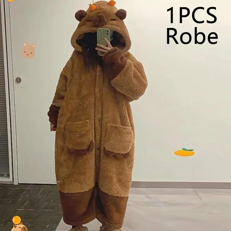 Winter Capybara Cosplay Costume Robes Adult