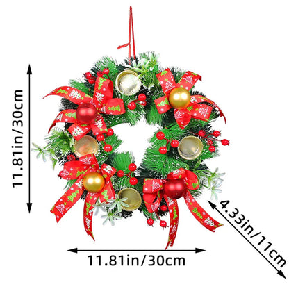 Candlestick Garlands Christmas Wreath - Elegant Seasonal Decor