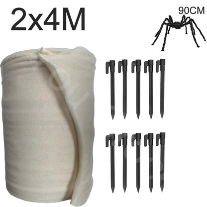 2/4m Halloween Decorations Outdoor Spider Web Giant