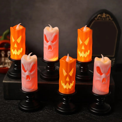 Pumpkin Skull Candle Desk Table