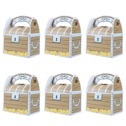 6pcs Pirate Treasure Treat Chest  Paper Candy