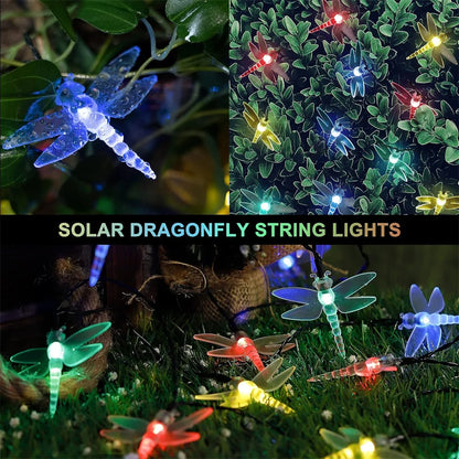 Solar String Lights - Dragonfly Lights for Patio Garden Yard