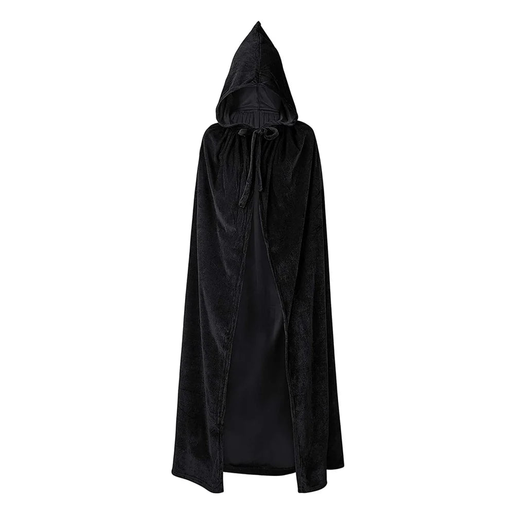 Unisex Black Hooded Cloak Witch