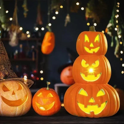 Jack-o Lantern Ghost Face Pumpkin Light