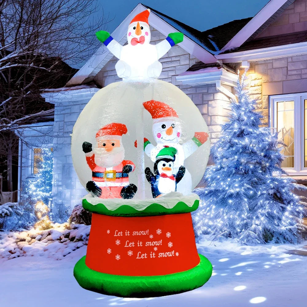 Inflatable Christmas Snow Globe with LED Light