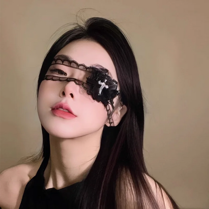 Halloween Punk Gothic Cross Eye Mask Cosplay