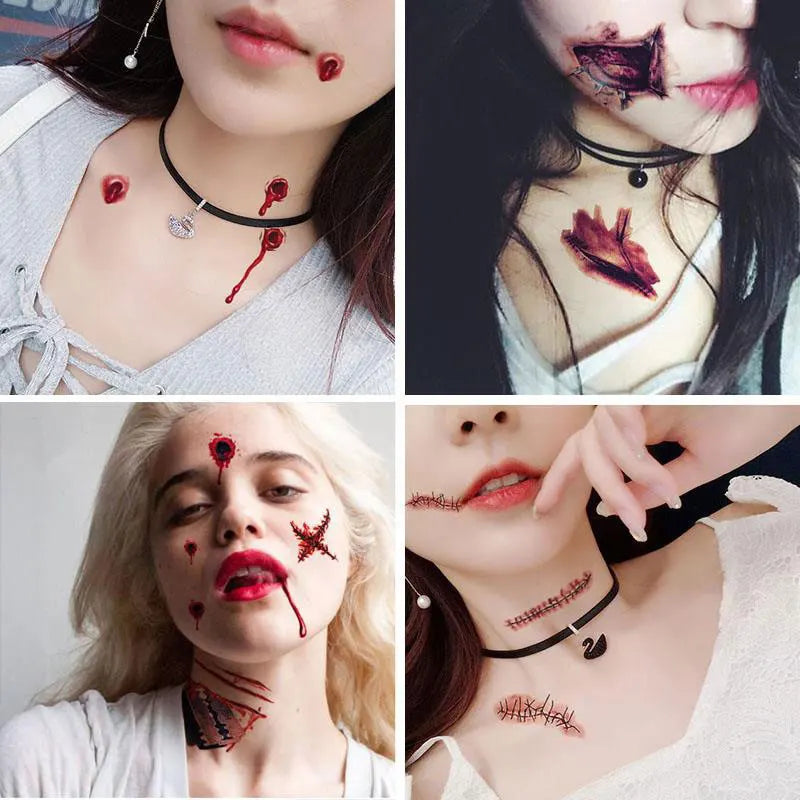 Fake Bloody Wound Temporary Tattoo Sticker 30pcs/Set - Festivewarehouse™