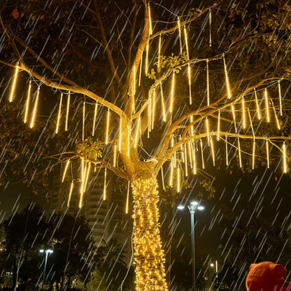 Solar Meteor Shower LED String Lights