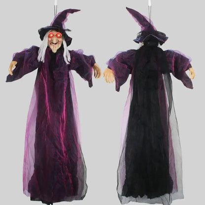 Halloween Life Size Talking Witch Outdoor Purple