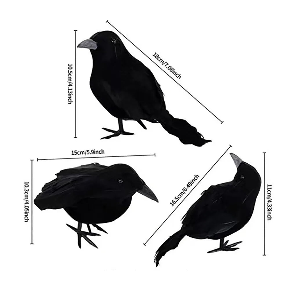 Simulation Fake Raven Bird Props