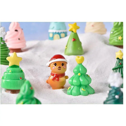 Mini Christmas Tree Couple Figurines