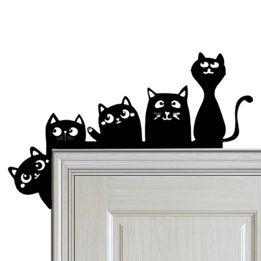 Cat Door Corner Silhouette Decorative Signs