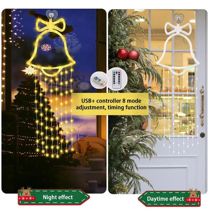 Christmas Bell  Window Curtains Lights LED