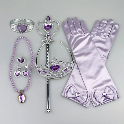 Girls Cosplay Elsa Anna Princess Crown Magic Wand Costume
