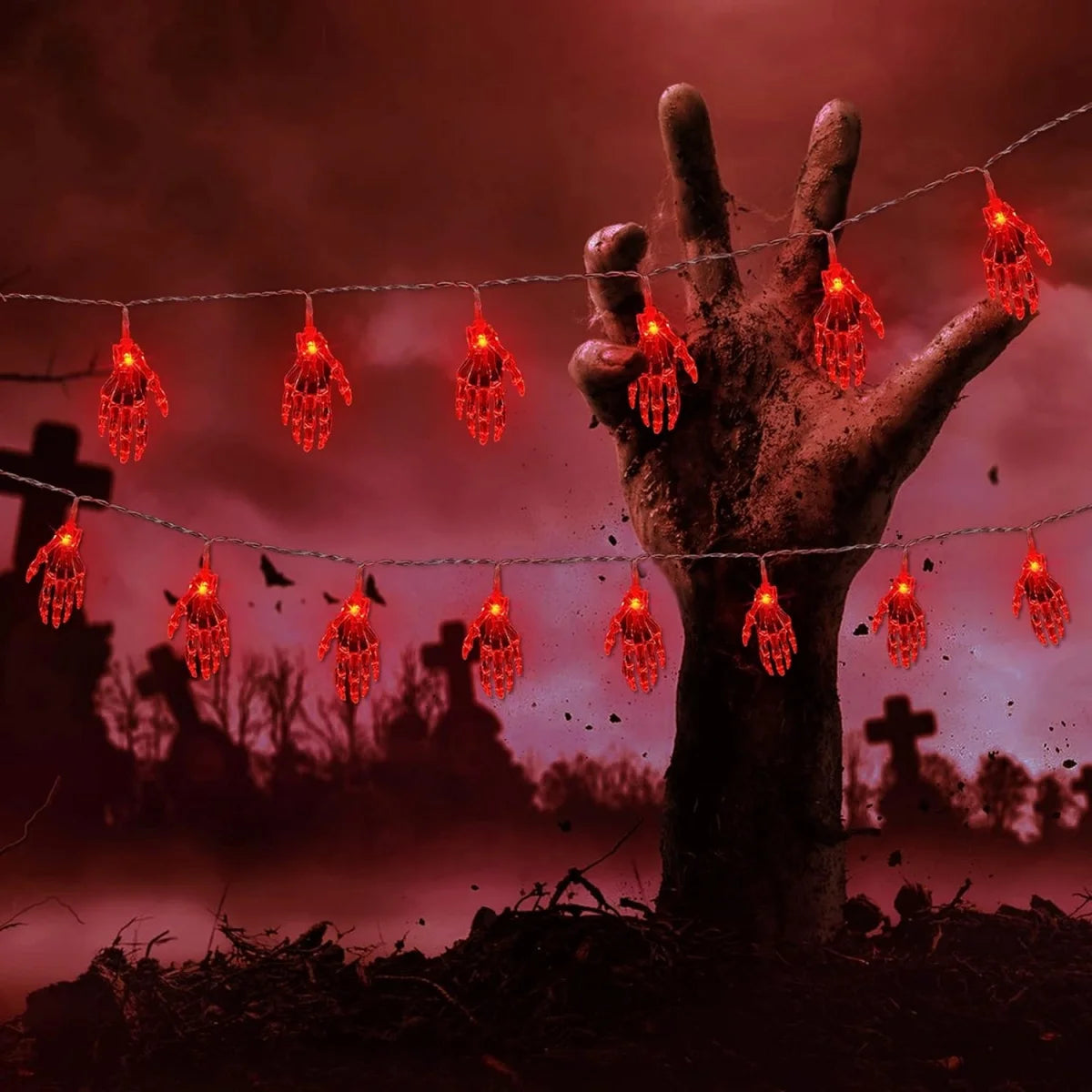 1PC 3M 20LED Halloween Spooky Skeleton Hand