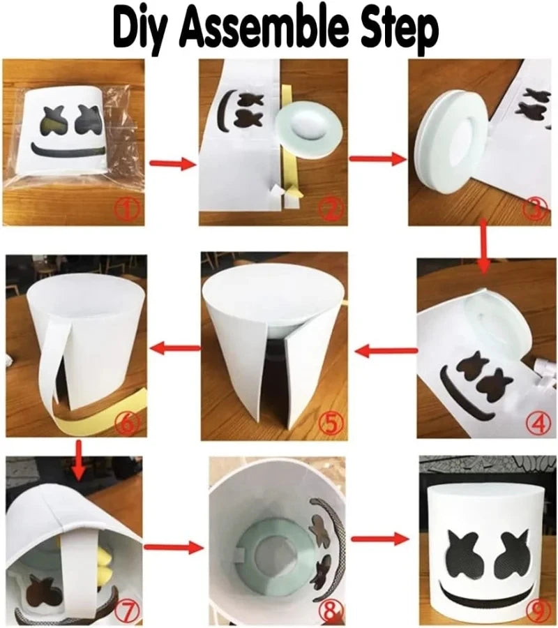 LED DJ Mask Lifelike Marshmello Mask